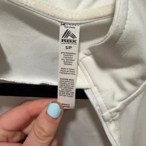 RBX Zip Up Athletic Jacket White Small Slim Fit Athleisure Workout thumbnail 2