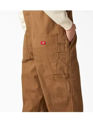 NWT DICKIES Women's Relaxed Fit Bib Overalls Duck Brown Pockets Medium thumbnail 5