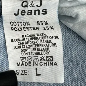 Q&J Jeans Patchwork Hearts Wide Leg High Rise‎ Jeans Large Boho Streetwear thumbnail 8