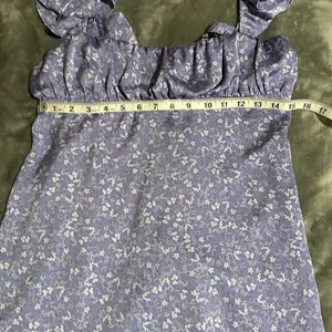 Zara size large purple floral babydoll dress thumbnail 10