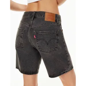 Levis 501 Original Premium Denim Shorts Black Grey W26 A1962-0007 High Rise thumbnail 2