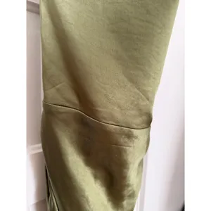 Club L London Olive Green Satin Cowl Neck Ruched Asymmetrical Midi Dress size 10 thumbnail 12
