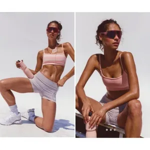 Free People Movement Tighten Up Reversible Bra Pastel Peach Combo XS/S NEW $58 thumbnail 2