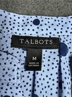 Talbots Light Blue And Navy Sleeveless V-Neck Polka Dot Tunic Size M thumbnail 8