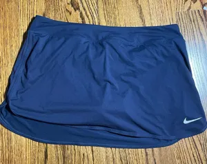 Nike Women's Dri-FIT Solid Board Skirt Navy Blue Size XL Swim Skort thumbnail 1