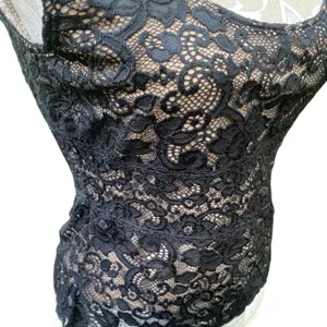 Hanky Panky 90s Y2K Vintage Tank Top Black Lace Nude Mesh Boho Fairy Grunge Whimsigoth Sz M thumbnail 6