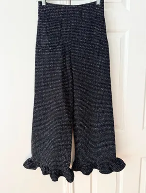 Anthropologie Maeve The Colette Crop Wide-Leg Pants: Tweed Edition, Size 26 thumbnail 7