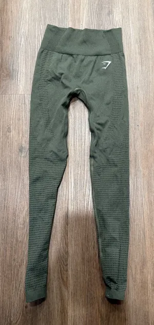 Gymshark Energy+ Seamless Leggings Olive Green High Waisted XS‎ B1A2B thumbnail 1