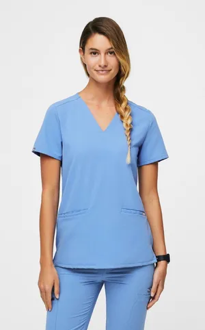 FIGS Casma Three-Pocket Scrub Top Ceil Blue thumbnail 1