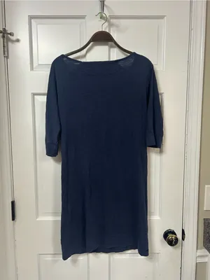 Lilly Pulitzer Navy Scoop Neck Tee with Pink Logo 3/4 Sleeves thumbnail 3