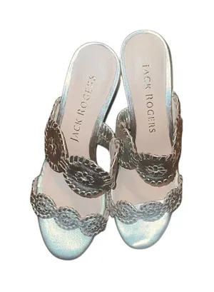 Jack Rogers Leather Metallic Gold Sandals 6.5 M thumbnail 1