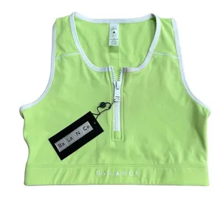 Balance‎ Athletica Vitality Women's M Isotope Zip Front Crop Top Sports Bra Neon thumbnail 2
