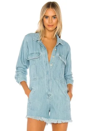 Free People Shapeshifter Shortall in Light Denim thumbnail 1