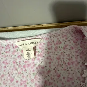 Laura Ashley Womens XL Pink Floral Lace Trim Short Sleeve Nightgown Sleep Dress thumbnail 2