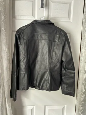 Giacca moto genuine leather jacket full zip up women size L thumbnail 6