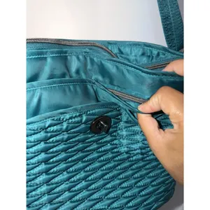 Lug Adagio‎ Shoulder Crossbody Bag RFID Protection Turn Key Lock Emerald Teal M thumbnail 7