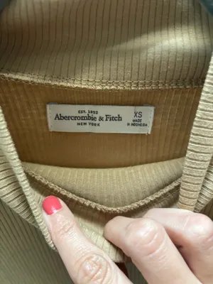 Abercrombie & Fitch Tan Ribbed Turtleneck Top thumbnail 3
