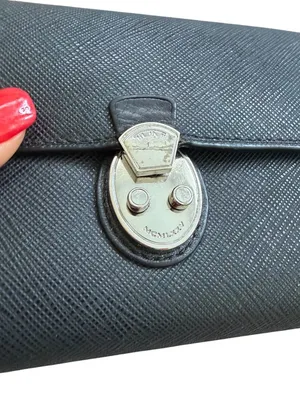 TUMI Black Leather Silver Hardware Clutch Wallet thumbnail 6