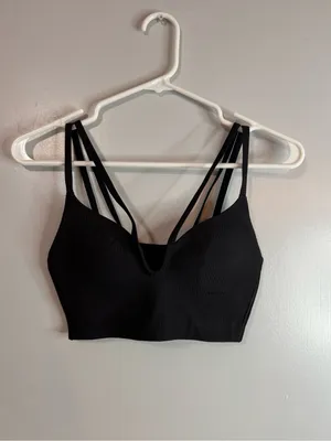 Lululemon Athletica Black Ribbed Strappy Sports Bra Size 2 thumbnail 8