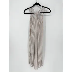 Rachel Ashwell Linen Blend‎ S, Striped Braided Racerback Midi Dress Boho Beach thumbnail 6