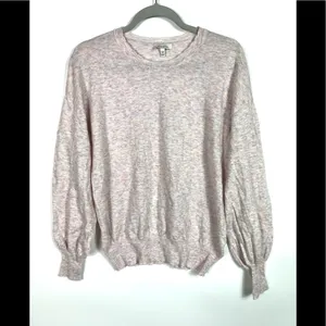 Ella moss multicolored sweater women's Size medium Puff Sleeves Round Neck‎ thumbnail 3