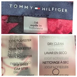Tommy Hilfiger New Shift Dress Ruffle Tie Neck Pink Red Floral Women’s Size 16 thumbnail 12