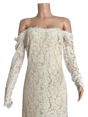 LULUS Romance Dreamer Lace Off-the-Shoulder Dress, White, Medium thumbnail 9