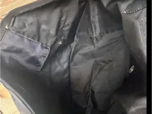 Longchamp Black Nylon Tote Medium size with Brown Leather Trim thumbnail 6