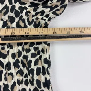 Pilcro Anthropologie Blouse Womens XS Beige Leopard Long Sleeve Ruffle Top thumbnail 8