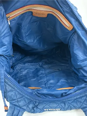 MZ Wallace Quilted Deep Blue Travel Tote with Padded Handles thumbnail 7