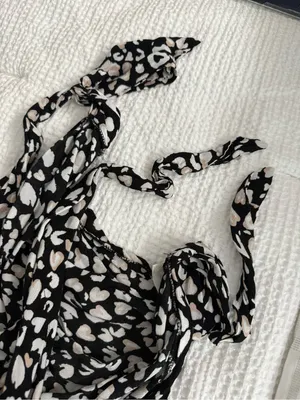 Free People Women's Bare it All Bodysuit Tank Size XL Black White Cream Layer thumbnail 6