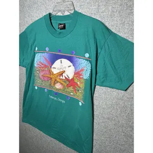 Vintage Best‎ Large T-Shirt Savannah Georgia Single Stitch Green Shells Beach thumbnail 9