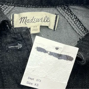 Madewell Oversized Jean‎ Jacket Womens XS Black Lunar Wash 100% Cotton M4230 NEW thumbnail 4
