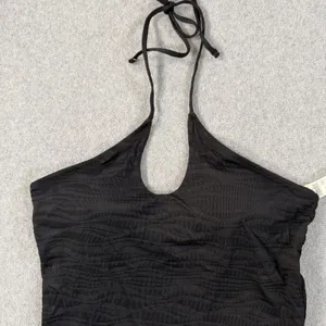 Aerie Women's XL Black Textured Halter One Piece Swimsuit Full Coverage New thumbnail 2