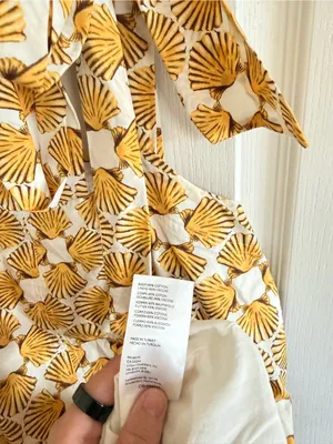 Anthropologie Maeve Tie Strap Yellow Seashell Mini Dress thumbnail 4