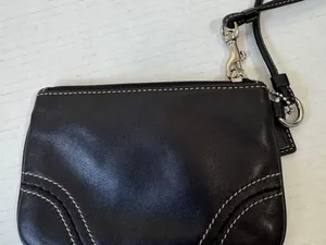 Coach Black Leather Wristlet Wallet Mini Classic thumbnail 3