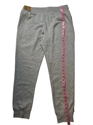 Reebok Light Gray Joggers with Black Logo Side Sz M thumbnail 5