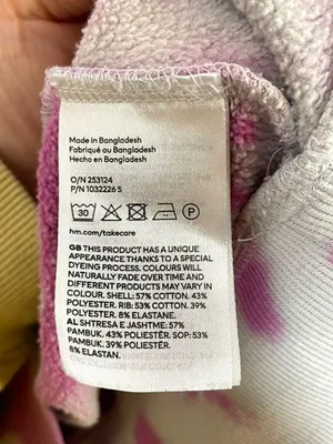 H&M Pink Tie Dye Oversized Sweatshirt Crewneck Lounge Pullover S thumbnail 4