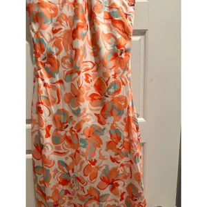 NWT All About May Orange Floral Halter‎ Midi Dress Size US 2 Vacation Open Back thumbnail 7