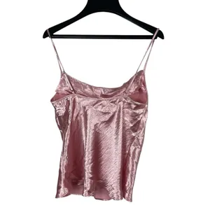 Victoria's Secret Y2K 2000s Shiny Pink Cowl Neck Spaghetti Strap Sleeveless Top S thumbnail 4