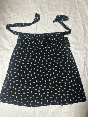NYCC NEW YORK CLOTHING CO. Silky cool temperature white dots black a-line skirt NWT New with tag Same day shipping Smoke and pets free thumbnail 1
