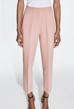 Zara Tan High Waisted Pants thumbnail 9