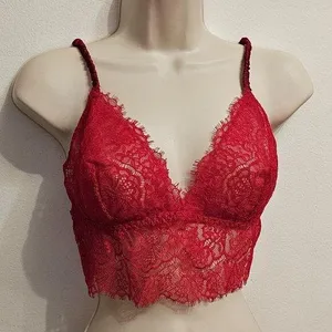 Lace Longline Bralette Red Women's Size L 11207908 thumbnail 1