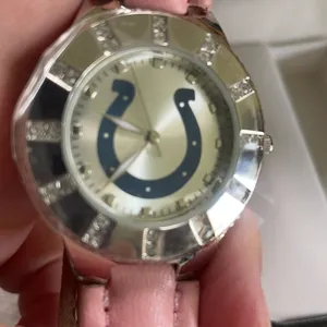 New Indinapolis colts pink watch adjustable with crystal face points thumbnail 6