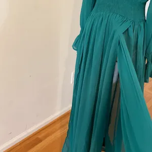 Beautiful Flowing V-Neck Sheer Long Dress Size 6 Medium thumbnail 12
