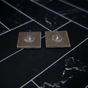 Vintage Stud Earrings Pink/Purple/Teal Geometric Artist Statement thumbnail 6
