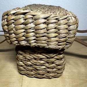 Kate Spade New York Picnic Bag Wicker Basket Box Rattan Handwoven Tan thumbnail 5