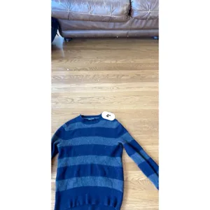 Banana Republic blue and gray wide striped long sleeve pullover sweater size M thumbnail 9