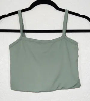 New Green Cropped Sports Bra Size Small thumbnail 1