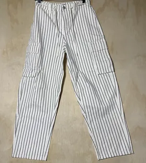 Future Collective Cargo Pants Women's Size 2 White Black Striped Wide Leg Unique thumbnail 1